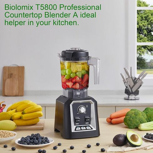 خلاط BioloMix الاحترافي، خلاط عصير، خلاط للمطبخ بمحرك 2200 واط، سعة كبيرة 68 أونصة، خلاط عالي السرعة للمخفوقات والعصائر وسحق الثلج والفواكه المجمدة (مع أجزاء إضافية) in Kuwait