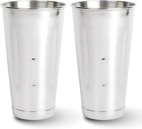 Milkshake Cups, Stainless Steel Chocolate Milk Shaker Cup 30 Oz, Immersion Blender Cup, Ice Cream Metal Shaker Cup Set of 2, Large, Silver, TU2043 in Saudi Arabia