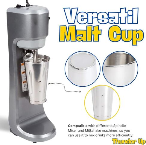 Milkshake Cups, Stainless Steel Chocolate Milk Shaker Cup 30 Oz, Immersion Blender Cup, Ice Cream Metal Shaker Cup Set of 2, Large, Silver, TU2043 in Saudi Arabia