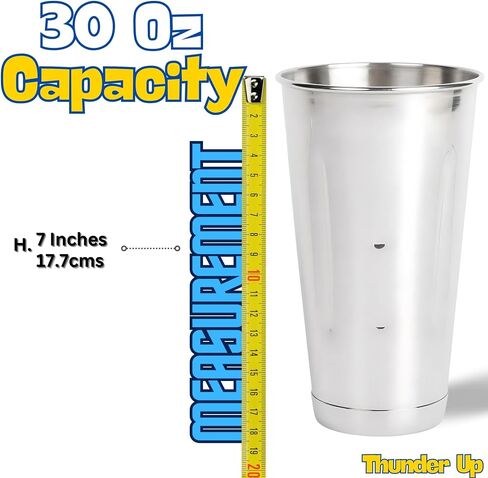 Milkshake Cups, Stainless Steel Chocolate Milk Shaker Cup 30 Oz, Immersion Blender Cup, Ice Cream Metal Shaker Cup Set of 2, Large, Silver, TU2043 in Saudi Arabia