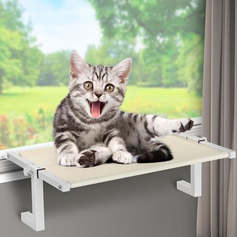 مجثم نافذة للقطط، أرجوحة للقطط بإطار خشبي ومعدني، سرير للقطط داخلي قابل للتعديل بسهولة لعتبات النوافذ وجانب السرير والأدراج والخزائن in Kuwait