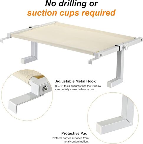 مجثم نافذة للقطط، أرجوحة للقطط بإطار خشبي ومعدني، سرير للقطط داخلي قابل للتعديل بسهولة لعتبات النوافذ وجانب السرير والأدراج والخزائن in Kuwait