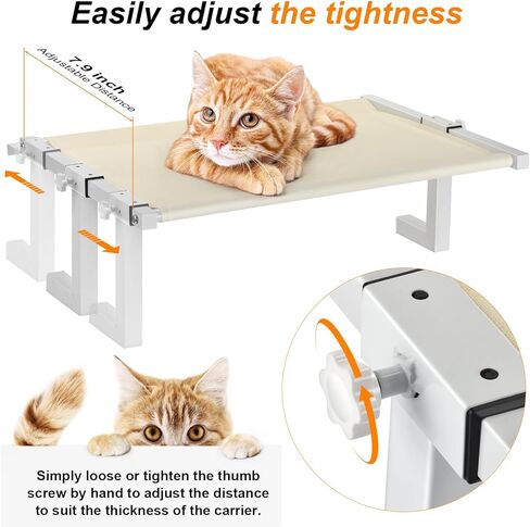 مجثم نافذة للقطط، أرجوحة للقطط بإطار خشبي ومعدني، سرير للقطط داخلي قابل للتعديل بسهولة لعتبات النوافذ وجانب السرير والأدراج والخزائن in Kuwait