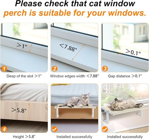 مجثم نافذة للقطط، أرجوحة للقطط بإطار خشبي ومعدني، سرير للقطط داخلي قابل للتعديل بسهولة لعتبات النوافذ وجانب السرير والأدراج والخزائن in Kuwait