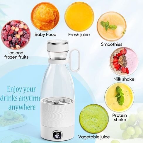 Spardar Portable Blender for Shakes and Smoothies, 3000mAh Personal Blender with 6 Blades, USB Rechargeable Blender Bottles Electric, Mini Blender Cup Portable Juicer for Home Sports Outdoors in Saudi Arabia