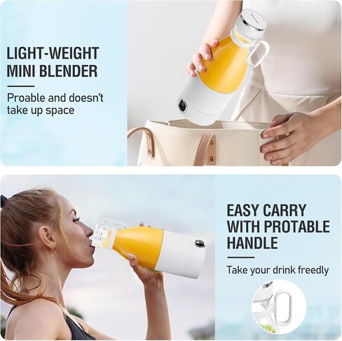 Spardar Portable Blender for Shakes and Smoothies, 3000mAh Personal Blender with 6 Blades, USB Rechargeable Blender Bottles Electric, Mini Blender Cup Portable Juicer for Home Sports Outdoors in Saudi Arabia