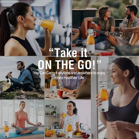 Spardar Portable Blender for Shakes and Smoothies, 3000mAh Personal Blender with 6 Blades, USB Rechargeable Blender Bottles Electric, Mini Blender Cup Portable Juicer for Home Sports Outdoors in Saudi Arabia
