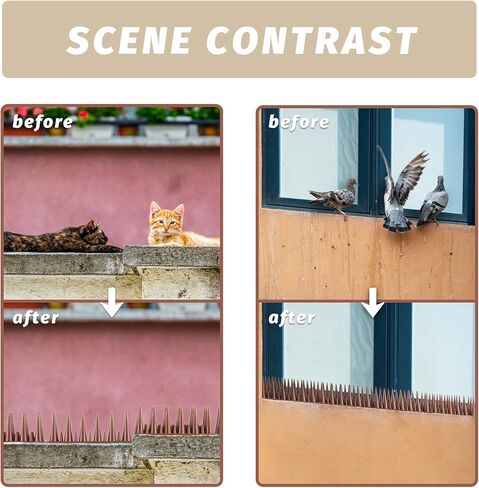 21.6 FT Bird Spikes for Outdoor, Plastic Bird Spike for Small Birds Pigeon Raccoon Cats Bird Defender for Fences and Roof - 22 Pack in Kuwait