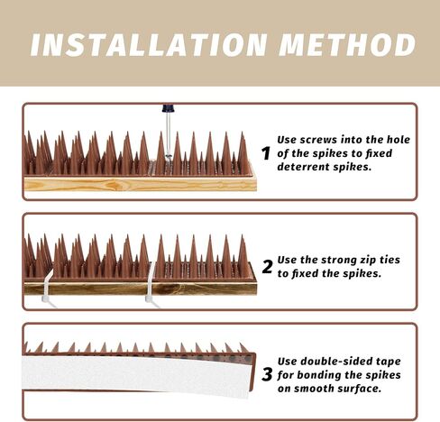 21.6 FT Bird Spikes for Outdoor, Plastic Bird Spike for Small Birds Pigeon Raccoon Cats Bird Defender for Fences and Roof - 22 Pack in Kuwait