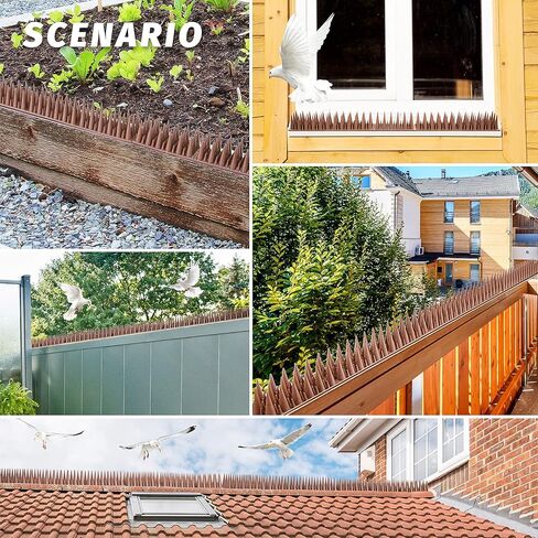 21.6 FT Bird Spikes for Outdoor, Plastic Bird Spike for Small Birds Pigeon Raccoon Cats Bird Defender for Fences and Roof - 22 Pack in Kuwait