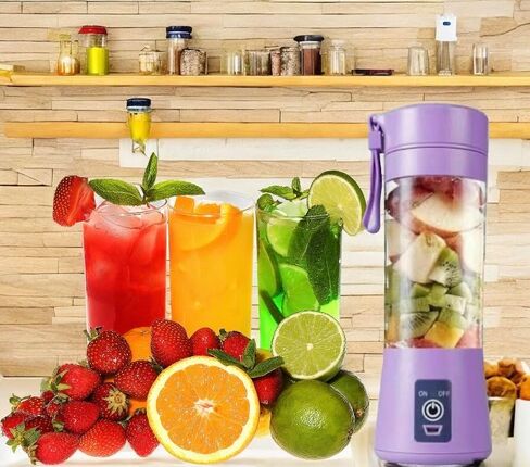 Portable Blender, Personal size blender for Shakes and Smoothies with USB Rechargeable, 380Ml 25 watts With 6 Blades, Handheld Blender Suitable for Travel,Office, Gym(pink), Medium in Saudi Arabia