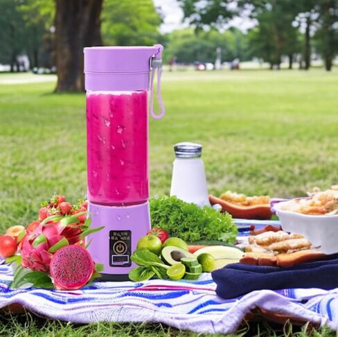 Portable Blender, Personal size blender for Shakes and Smoothies with USB Rechargeable, 380Ml 25 watts With 6 Blades, Handheld Blender Suitable for Travel,Office, Gym(pink), Medium in Saudi Arabia
