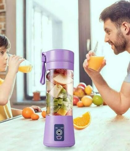 Portable Blender, Personal size blender for Shakes and Smoothies with USB Rechargeable, 380Ml 25 watts With 6 Blades, Handheld Blender Suitable for Travel,Office, Gym(pink), Medium in Saudi Arabia