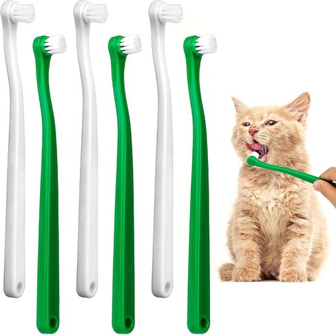 Pet Dog Toothbrush for Small Dogs Mini Head Cat Toothbrush Soft Bristles Puppy Long Handle Tooth Brush for Sensitive Gum, Dog Dental Care Kit for Puppy, Kitten, Cats Small Breed Dogs, 6Pcs in Saudi Arabia