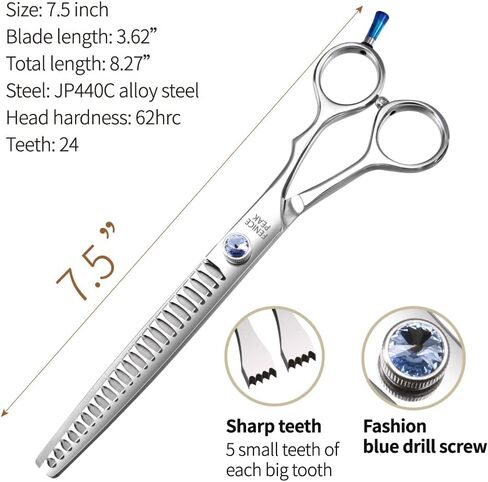 Fenice Professional 7/7.5/8 Pet Grooming Scissors Thinning Cutting Shears for Dog s/Cats Thinning Rate:70-80% (7.0 inch) in Saudi Arabia