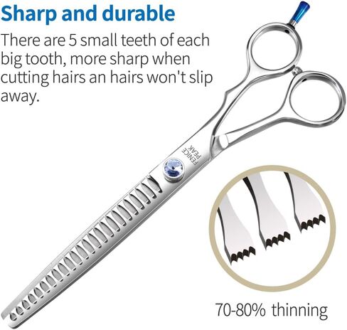 Fenice Professional 7/7.5/8 Pet Grooming Scissors Thinning Cutting Shears for Dog s/Cats Thinning Rate:70-80% (7.0 inch) in Saudi Arabia