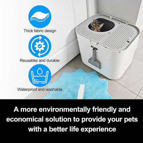 4 قطع من بطانات صندوق الفضلات القابلة لإعادة الاستخدام A، متوافقة مع صندوق الفضلات Modkat Flip، بطانات قابلة للغسل من النوع A مع مقابض للحمل in Kuwait