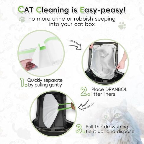 أكياس نفايات Litter Box Robot 3 و4، أكياس بطانات لأدراج صندوق فضلات القطط ذات التنظيف الذاتي المتوافقة، 120 قطعة، سميكة للغاية وشديدة التحمل in Kuwait