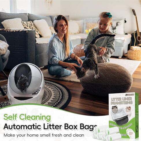 أكياس نفايات Litter Box Robot 3 و4، أكياس بطانات لأدراج صندوق فضلات القطط ذات التنظيف الذاتي المتوافقة، 120 قطعة، سميكة للغاية وشديدة التحمل in Kuwait