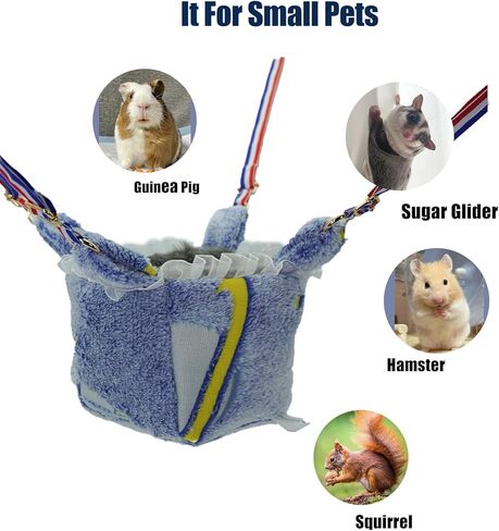Small Animal Noctilucent Hammock for Cage Hanging Ferret Bed Ferret Cage Accessories Adjustable Straps - Perfect Small Pet Bed or Hanging Hammock Bed Great Guinea Pig Bed(Colorful) in Kuwait