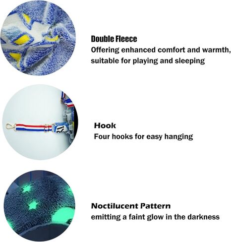 Small Animal Noctilucent Hammock for Cage Hanging Ferret Bed Ferret Cage Accessories Adjustable Straps - Perfect Small Pet Bed or Hanging Hammock Bed Great Guinea Pig Bed(Colorful) in Kuwait