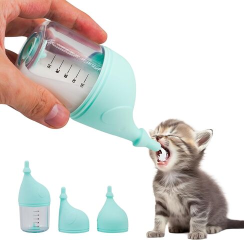 Pet Feeding Bottle for Puppies and Kittens,50ml Cyan in Saudi Arabia