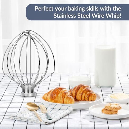 مرفق سوط سلكي لخلاط رفع الوعاء سعة 5-6 لتر من كيتشن إيد، ملحق خفق K5AWW لمساعدة المطبخ، أداة تقليب كريمة البيض، خفق بالون كعكة الدقيق، ملحقات لخلاطات كيتشن إيد in Kuwait