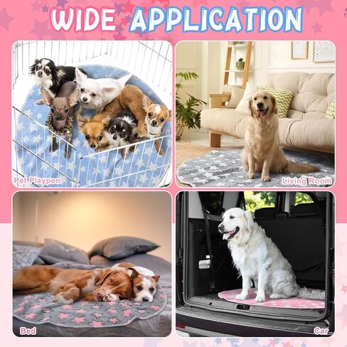 4 Pcs Round Whelping Pee Pads Washable for Dogs Waterproof Pet Training Pads Reusable Puppy Pads Whelping Pads Non slip Cat Dog Bed Mat for Crate Kennel(36 Inches,Large Star) in Saudi Arabia
