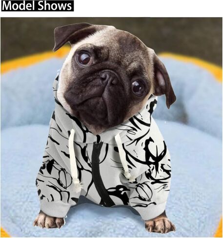 Dog Sweatshirt Pet Hoodie, Tie-dye Purple Concentric Circles Magenta Dog Sweatshirt with Hat, Cat Hooded Shirts Sweatshirts for Small Medium Dogs - M in Saudi Arabia