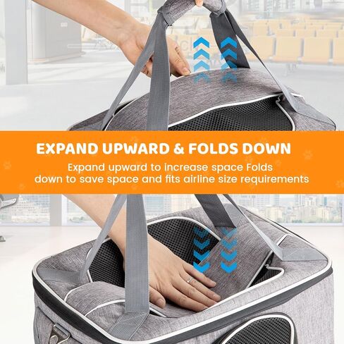 Cat Carrier Soft for 2 Kitten Cats 16x12x11 inches Small Pet Dog Carrier Pet Carrier Airline Approved, Foldable Traval Cat Carrying Bag Under 20lbs in Saudi Arabia