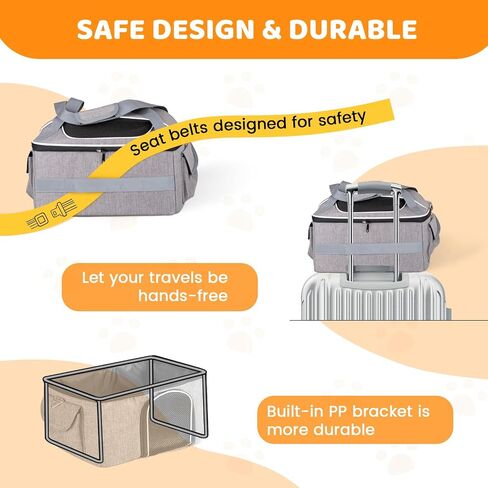Cat Carrier Soft for 2 Kitten Cats 16x12x11 inches Small Pet Dog Carrier Pet Carrier Airline Approved, Foldable Traval Cat Carrying Bag Under 20lbs in Saudi Arabia
