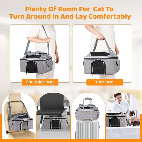 Cat Carrier Soft for 2 Kitten Cats 16x12x11 inches Small Pet Dog Carrier Pet Carrier Airline Approved, Foldable Traval Cat Carrying Bag Under 20lbs in Saudi Arabia