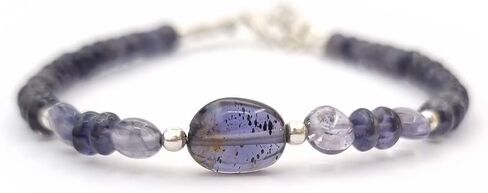 الأزرق الإيوليت الصحن البيضاوي الخرز سوار فضة التراص سوار الأحجار الكريمة والمجوهرات كريستال شفاء in Kuwait