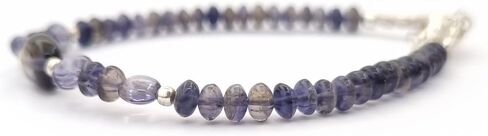 الأزرق الإيوليت الصحن البيضاوي الخرز سوار فضة التراص سوار الأحجار الكريمة والمجوهرات كريستال شفاء in Kuwait