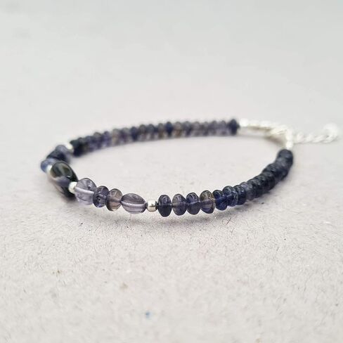 الأزرق الإيوليت الصحن البيضاوي الخرز سوار فضة التراص سوار الأحجار الكريمة والمجوهرات كريستال شفاء in Kuwait