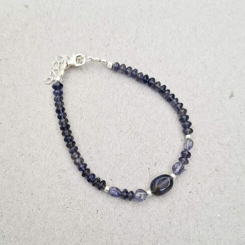 الأزرق الإيوليت الصحن البيضاوي الخرز سوار فضة التراص سوار الأحجار الكريمة والمجوهرات كريستال شفاء in Kuwait