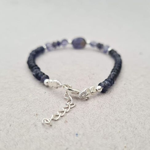 الأزرق الإيوليت الصحن البيضاوي الخرز سوار فضة التراص سوار الأحجار الكريمة والمجوهرات كريستال شفاء in Kuwait