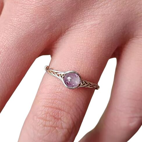 Amethyst ring sterling silver rings for women handmade by GRB ROY in Saudi Arabia