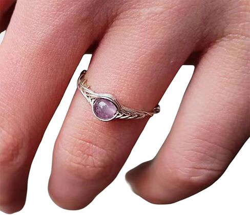 Amethyst ring sterling silver rings for women handmade by GRB ROY in Saudi Arabia