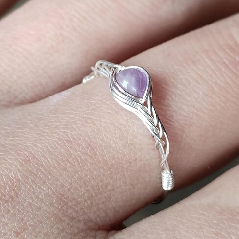 Amethyst ring sterling silver rings for women handmade by GRB ROY in Saudi Arabia