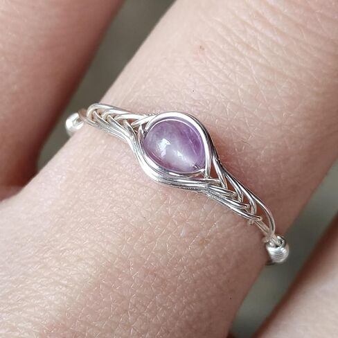 Amethyst ring sterling silver rings for women handmade by GRB ROY in Saudi Arabia