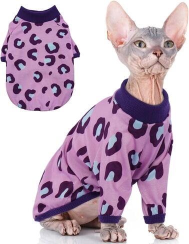 ملابس القطط من Sphynx، سترة قطنية ذات ياقة مدورة، تي شيرت للقطط مع أكمام، بدلة بيجامة للقطط من أجل Sphynx كورنيش ريكس، ديفون ريكس، كلب صغير in Kuwait
