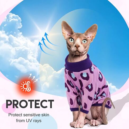 ملابس القطط من Sphynx، سترة قطنية ذات ياقة مدورة، تي شيرت للقطط مع أكمام، بدلة بيجامة للقطط من أجل Sphynx كورنيش ريكس، ديفون ريكس، كلب صغير in Kuwait