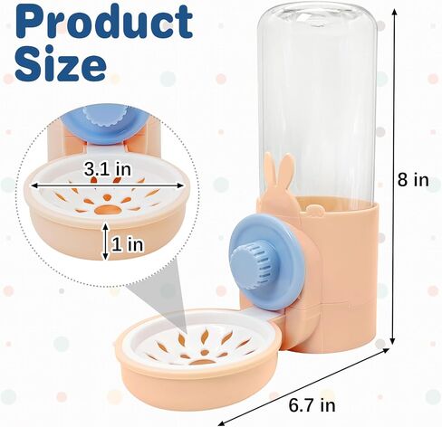 kathson Rabbit Water Dispenser for Cage 17 Oz Hanging Guinea Pig Water Bottle No Drip Gravity Automatic Bunny Water Bottle No Leak Small Animal Water Bottle for Chinchilla Ferret Hamster (Dark Blue) in Kuwait