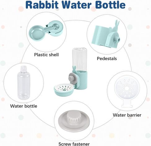 kathson Rabbit Water Dispenser for Cage 17 Oz Hanging Guinea Pig Water Bottle No Drip Gravity Automatic Bunny Water Bottle No Leak Small Animal Water Bottle for Chinchilla Ferret Hamster (Dark Blue) in Kuwait