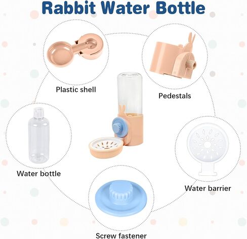 kathson Rabbit Water Dispenser for Cage 17 Oz Hanging Guinea Pig Water Bottle No Drip Gravity Automatic Bunny Water Bottle No Leak Small Animal Water Bottle for Chinchilla Ferret Hamster (Dark Blue) in Kuwait