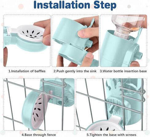 kathson Rabbit Water Dispenser for Cage 17 Oz Hanging Guinea Pig Water Bottle No Drip Gravity Automatic Bunny Water Bottle No Leak Small Animal Water Bottle for Chinchilla Ferret Hamster (Dark Blue) in Kuwait