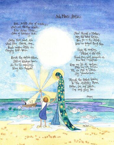 Star of the Sea 8x10 Ave Maris Stella - Catholic Prayer Art in Saudi Arabia