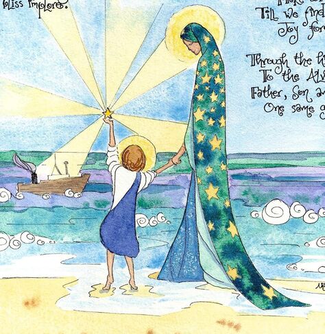 Star of the Sea 8x10 Ave Maris Stella - Catholic Prayer Art in Saudi Arabia