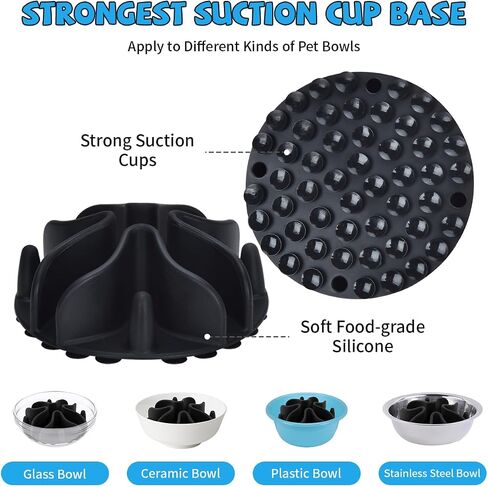 Slow Feeder Dog Bowls Insert, Silicone Dog Slow Feeder Bowl with Strong Suction Cups Perfect for Stainless Steel Glass Ceramic Dog Bowls (Pink, Small Size) in Saudi Arabia
